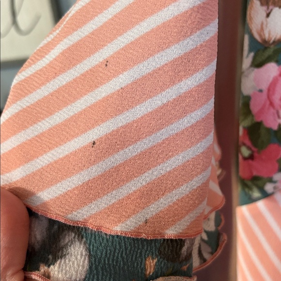 Floral and Polka Dot Women’s high low dressy top - Picture 7 of 8